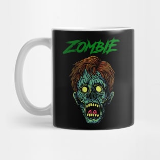 Scary green zombie head Mug